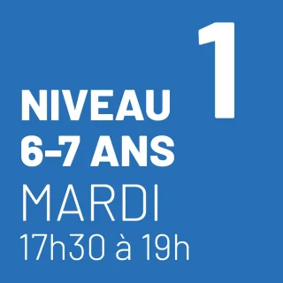 Niveau 1 - 6 et 7 ans - Mardi 17h30 à 19h