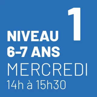 Niveau 1 - 6 et 7 ans - Mercredi 14h à 15h30